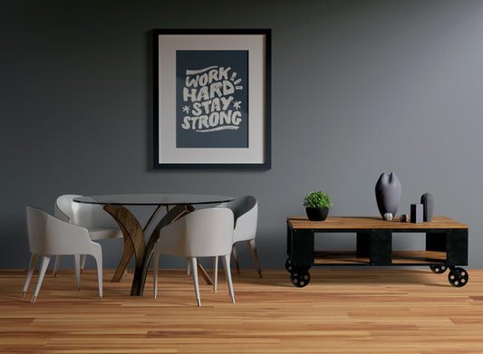 Free Frame Mock-Up Hanging On The Wall Psd