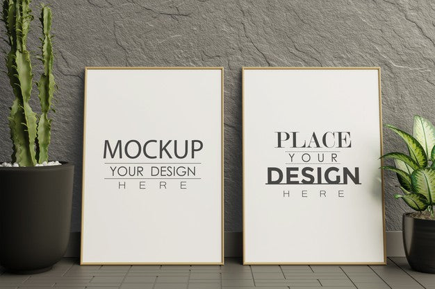 Free Frame Mockup In Living Room Interior Psd