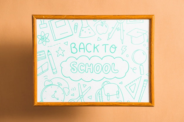 Free Frame Mockup With Back To School Concept Psd