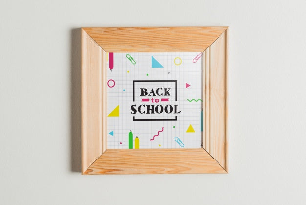 Free Frame Mockup With Back To School Concept Psd