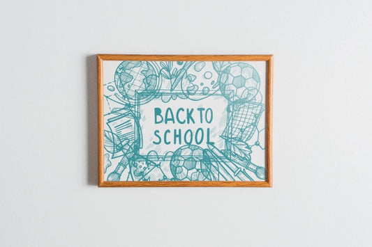 Free Frame Mockup With Back To School Concept Psd