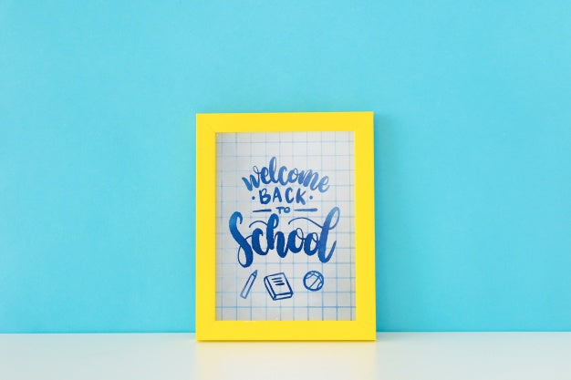 Free Frame Mockup With Back To School Concept Psd