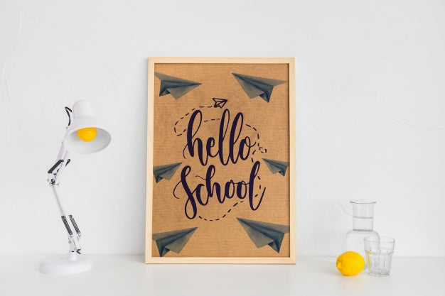 Free Frame Mockup With Back To School Concept Psd