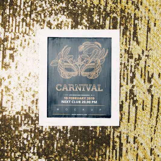 Free Frame Mockup With Carnival Concept Psd