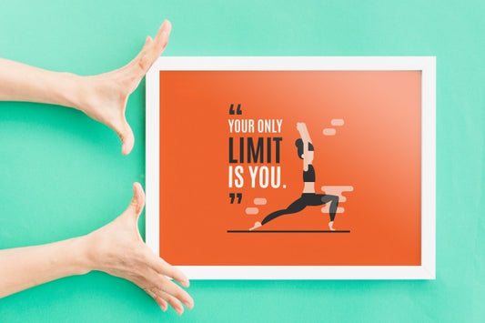 Free Frame Mockup With Hands Psd