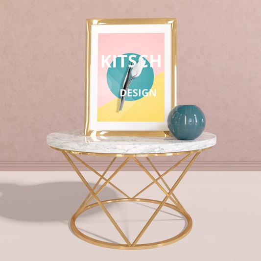 Free Frame Mockup With Kitsch Concept Psd