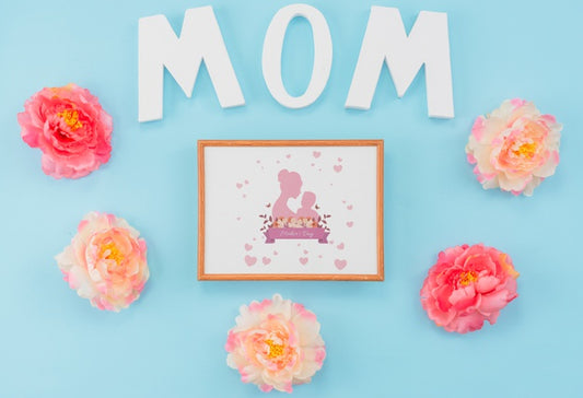 Free Frame Mockup With Mothers Day Concept Psd