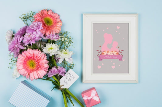 Free Frame Mockup With Mothers Day Concept Psd