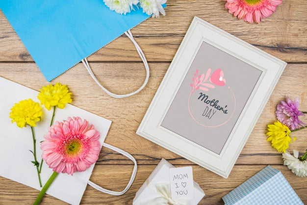 Free Frame Mockup With Mothers Day Concept Psd