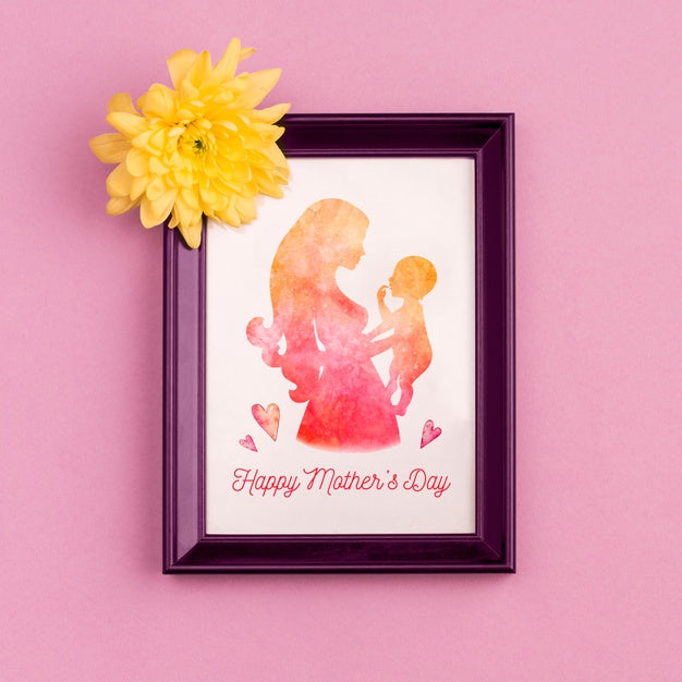 Free Frame Mockup With Mothers Day Concept Psd