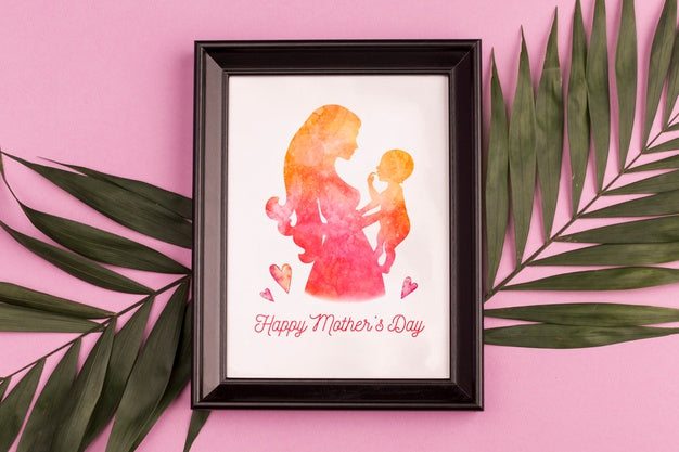 Free Frame Mockup With Mothers Day Concept Psd