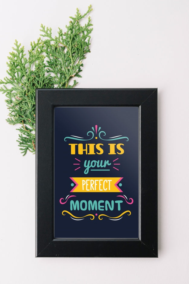Free Frame Mockup With Nature Concept For Quotes Psd
