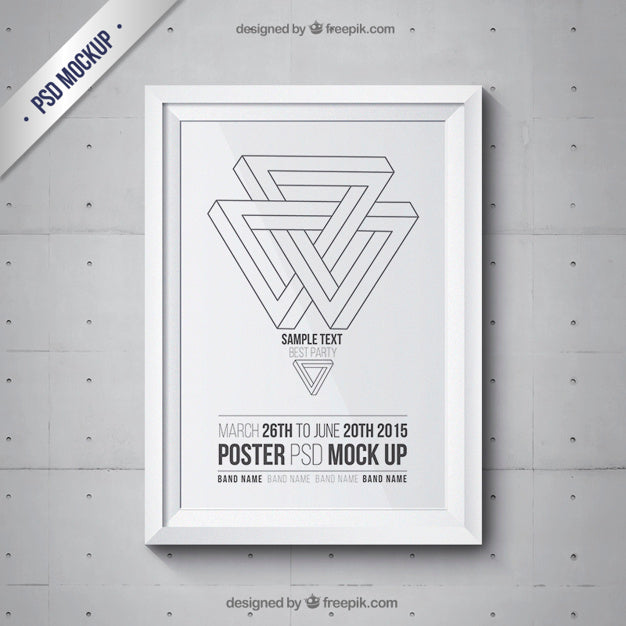 Free Frame Mockup With Party Poster Psd
