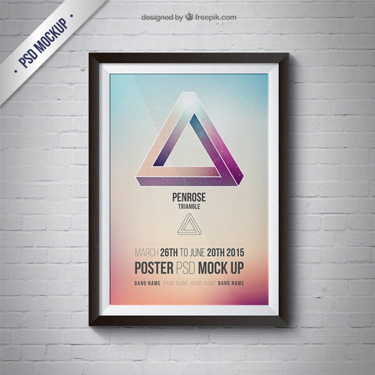 Free Frame Mockup With Poster Psd