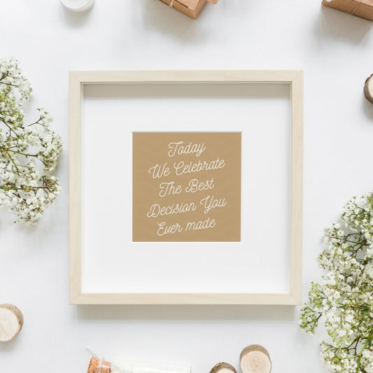 Free Frame Mockup With Wedding Concept Psd