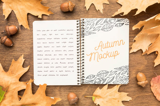 Free Frame Of Leaves With Notebook Psd
