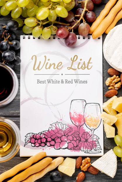 Free Frame Of Wine Bottles With Notebook Psd