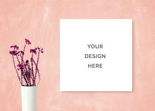 Free Frame On A Pink Wall Psd