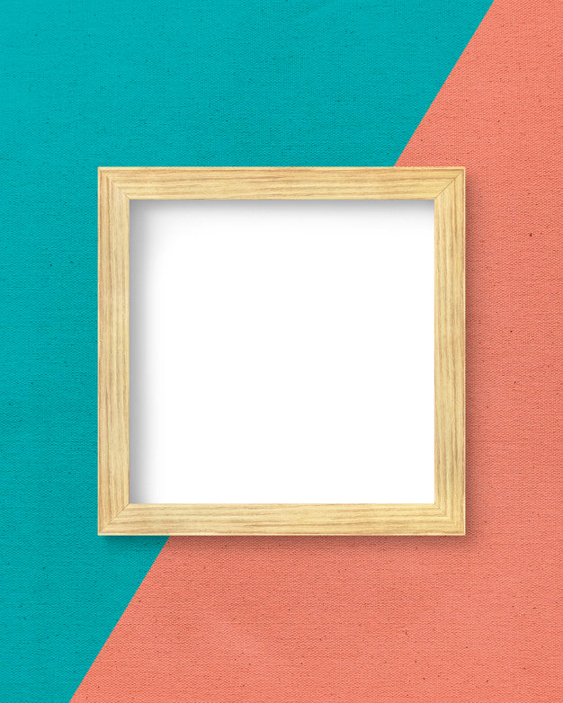 Free Frame On A Two Toned Wall Psd