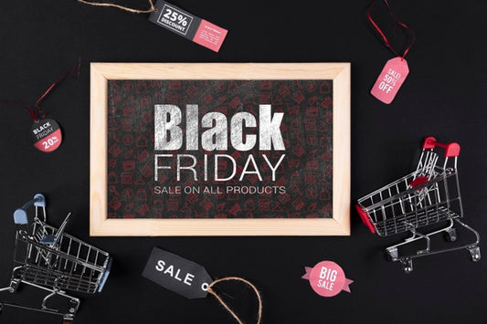 Free Frame With Blackboard Black Friday Promotion Psd
