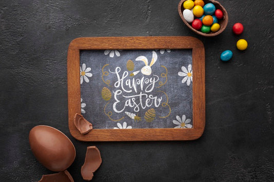 Free Frame With Chocolate Eggs Psd