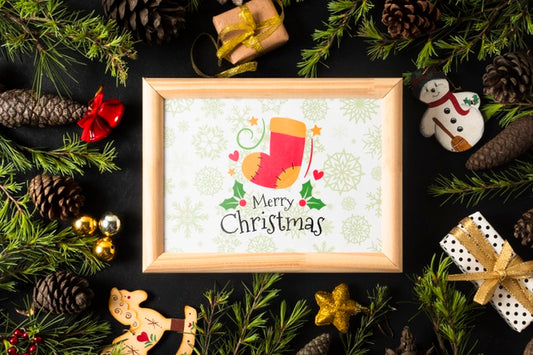 Free Frame With Christmas Theme On Coronet Psd