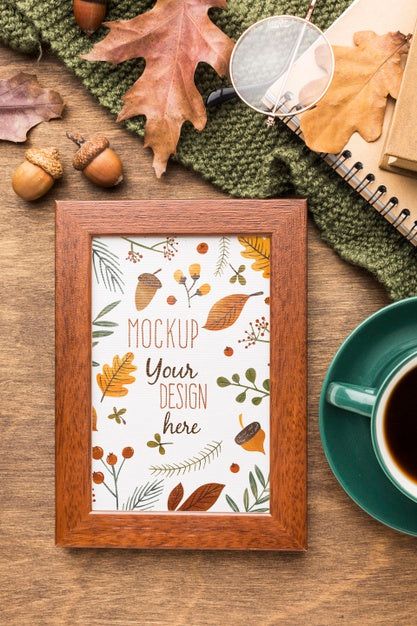 Free Frame With Cup Of Coffee Psd