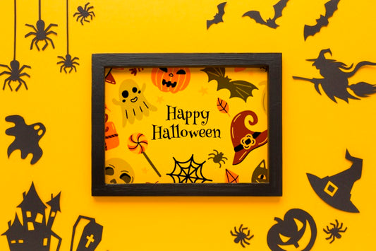 Free Frame With Halloween Drawing Psd