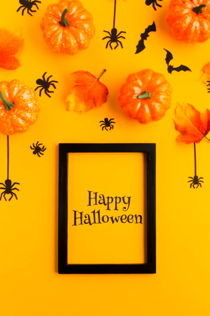 Free Frame With Happy Halloween Message Psd