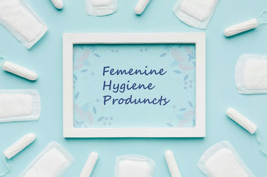 Free Frame With Hygiene Products Psd