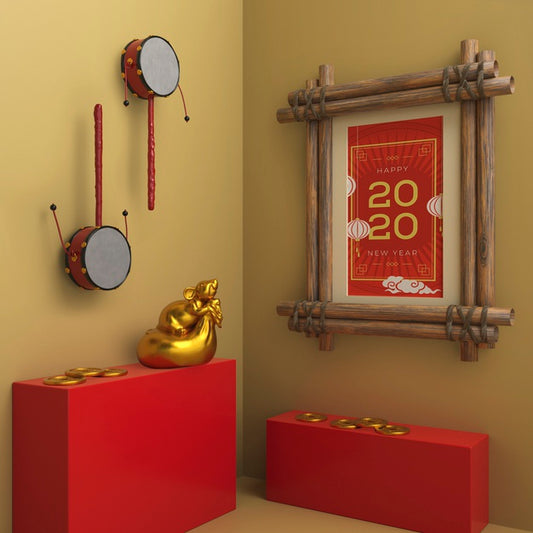 Free Frame With New Year Date On Wall Psd