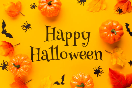 Free Frame With Pumpkins On Halloween Day Psd