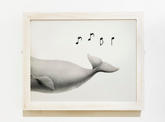 Free Framed Art Piece Of A Whale Singing Psd