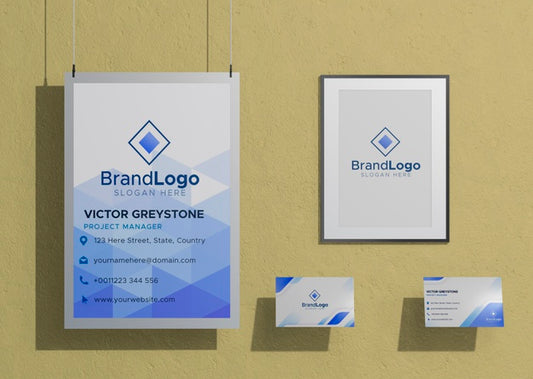 Free Framed Company Logo Business Mock-Up Paper Psd