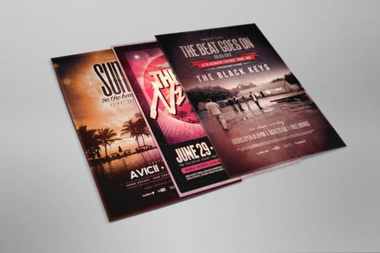 Free Flyer and Poster Top Side View (Mockup)