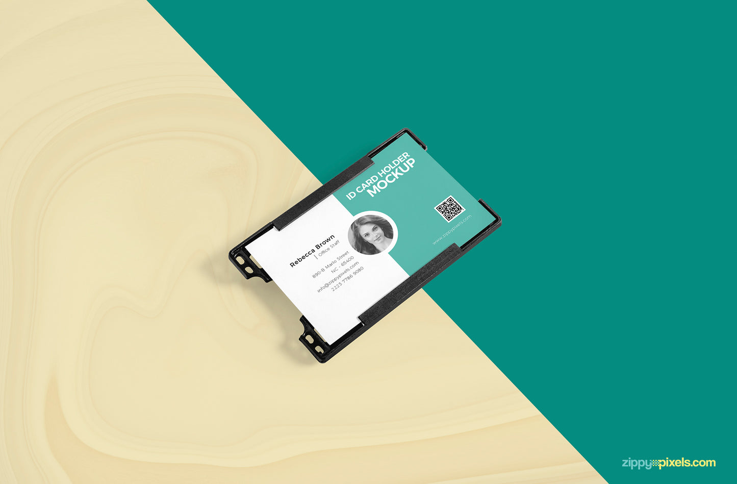 Free Business ID Card Holder Mockup