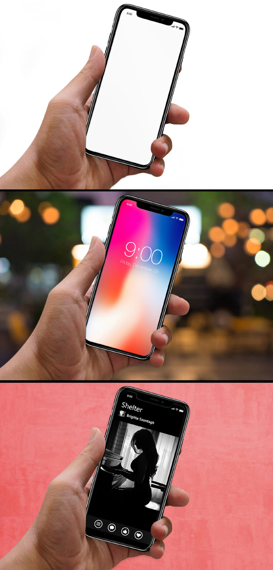 Free 4K iPhone X PSD Mockup in a Hand