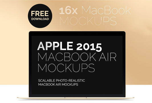 Free Multiple Angles of MacBook Air PSD Mockup