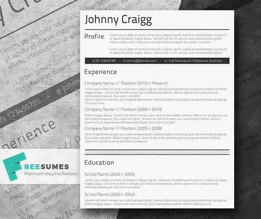 Free Classic Conservative Simple CV Resume Template in Clean Text Style in Microsoft Word (DOC) Format