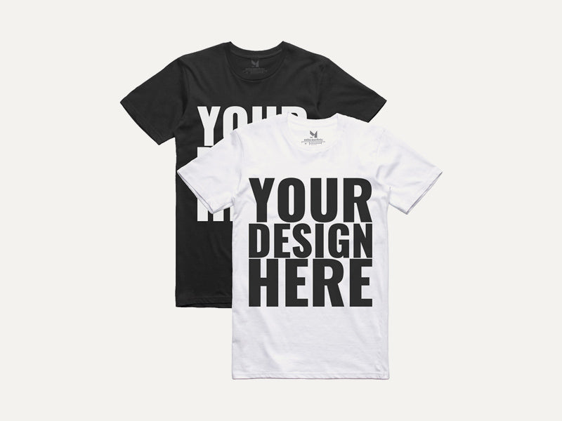 Free Realistic Black and White T-shirt Mockups