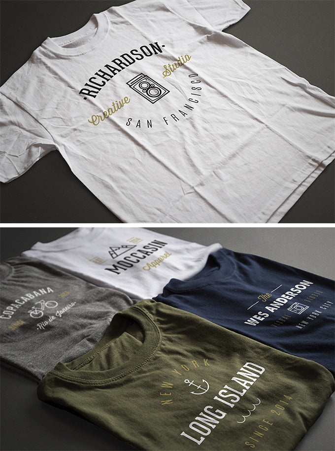 Free 2 Super-Realistic T-Shirt Mockups in a Side View