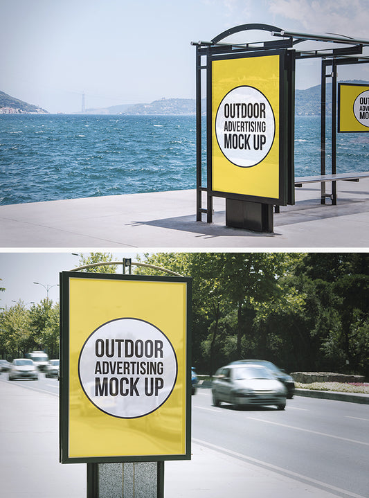 Free 2 Outdoor Advertising Sign Mockups