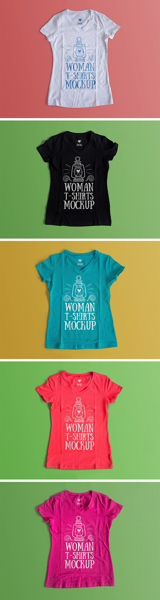 Free Color-Changeable Woman T-Shirt Mockup