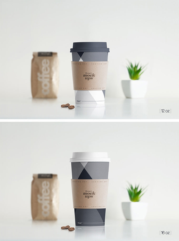 Free Paper Hot Coffee Cup Mockup