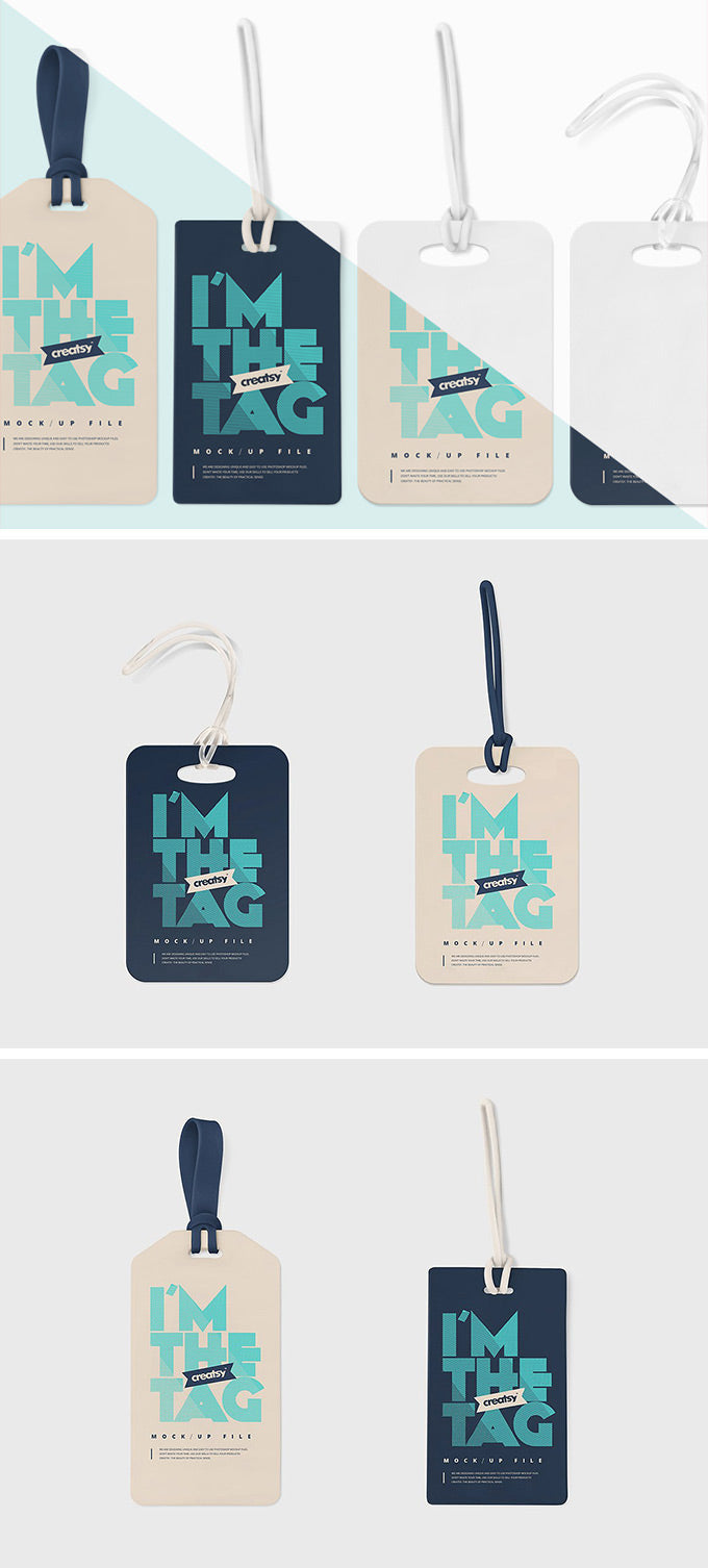 Free Travelling Luggage Diaper Tag Mockups