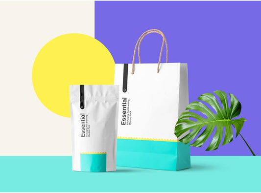Free The Essential Branding Mockup Scene with Two Paper Bags