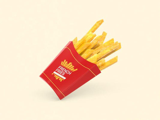 Free French Fries Packaging Mockup Psd