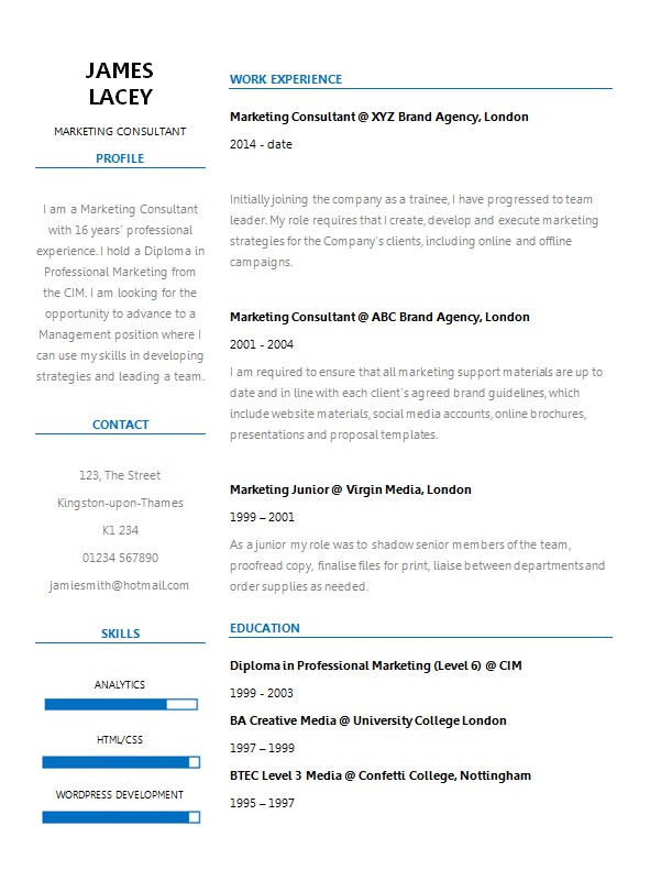 Free Fresh Two Column CV Resume Template in Microsoft Word (DOCX) Format