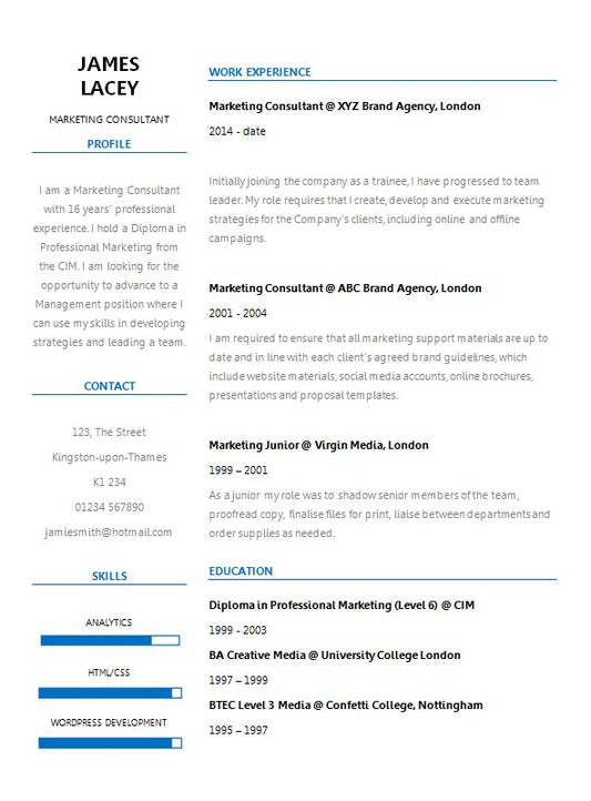 Free Fresh Two Column CV Resume Template in Microsoft Word (DOCX) Format