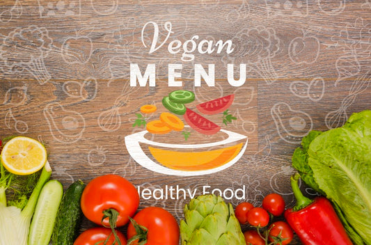 Free Fresh Vegetables With Vegan Menu Psd
